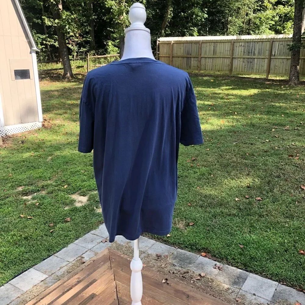POLO RALPH LAUREN V-Neck Navy T-Shirt Size Large - Picture 2 of 6